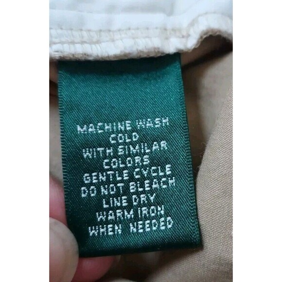 Ladies Ralph Lauren Premium Khaki Tan Straight Mid Rise Side Zip Pants Size 8 - Picture 9 of 9